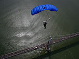 qt video for skydiving stunts for AC transit commercial, San Francisco